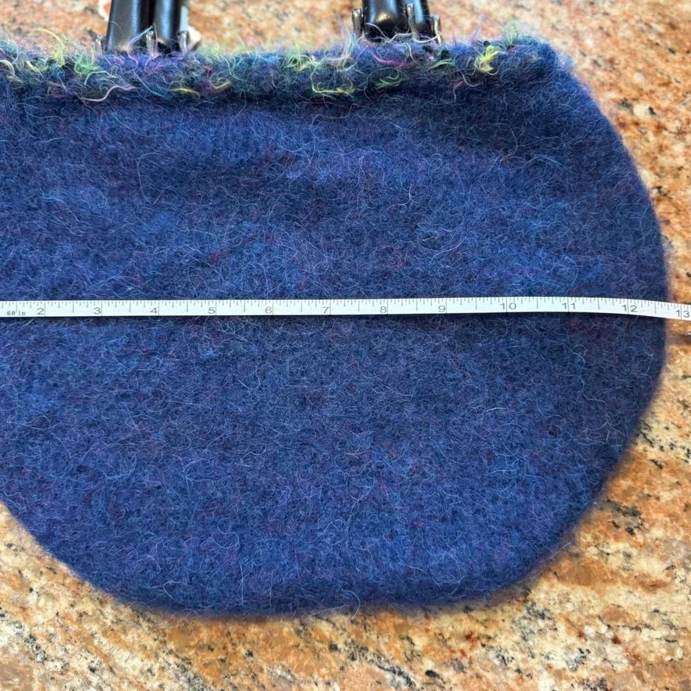 VTG NWT Felted Wool Handbag Artisan Made in Vermont beauty Blue Multicolor Bag